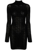 logo-jacquard mini dress