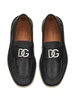 logo-plaque leather loafers