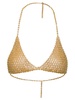 Gold-Tone Traingle Top With Logo Charm In Metal Mesh Woman