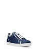 Varsijunior Leather-Trimmed Embroidered Denim Sneakers