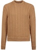 cable-knit cotton jumper