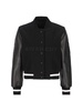 Cropped Logo Bomber Jacket Casual Jackets, Parka White/Black