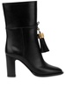 tassel-charm leather ankle boots