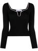 crystal-embellished ribbed-knit jumper