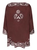 Brown Cashmere Embroidered Cardigan