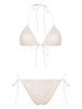 lace-effect lurex triangle bikini