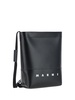 logo-print faux-leather crossbody bag