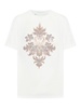 White T-shirt With Beaded Embroidery