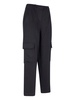 satin-finish tapered-leg trousers