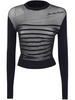 Jean Paul Gaultier Crewneck Ribbed Mariniere Pullover With Mesh Layer Clothing