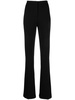 Black High-waisted Flare Pants In Viscose Blend Woman