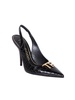 Tom Ford Logo Plaque Slingback Strap Pumps