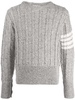 4-Bar stripe cable-knit jumper