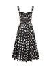 Dolce & Gabbana Polka-Dot Printed Calf-Length Corset Dress