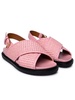 Marni Pink Leather Blend Sandals Woman