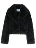 Stand Studio 'Samara' Black Polyester Faux Fur Coat Women