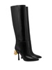 sculpted heel knee boots