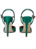 Stuart Weitzman Gemcut 100 Green Satin Sandals