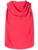 draped sleeveless silk top