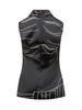 Ferragamo Graphic Printed Draped-Neck Sleeveless Top