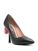 105mm heart-appliqué leather pumps