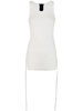 Mara Wrinkled Cropped Tank Top - 002 Natural White / XS