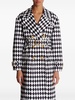 Balmain Buttoned Diamond Print Belted Trench Coat Clothing