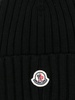 Black Wool Beanie With Logo Patch