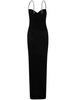 Balmain Thin Strap Knit Long Slit Dress Clothing