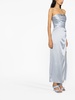 Grey Barrow Draped Silk Maxi Dress