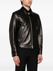 Black Long-Sleeve Leather Jacket