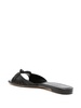 Black Knot Detail Leather Flat Sandals