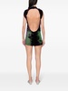 Green Whisker Velvet Mini Dress