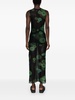 cymatics-print mesh maxi dress