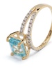 14K yellow gold Point Of Focus diamond and topaz ring