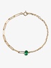 18K Yellow Gold Mixed Chain Emerald Bracelet 