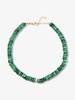 14K yellow gold malachite diamond beaded bracelet