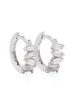 18kt white gold Bold diamond huggie earrings