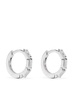 18K white gold Bold Triple Diamond Huggies hoop earrings