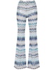 Blue Zigzag Crochet Flared Trousers