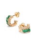 18kt yellow gold Short Stack emerald mini earrings