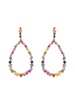 18kt rose gold Princess Rainbow sapphire pear drop earrings