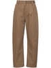 Brown Mid-Rise Tapered Trousers