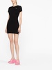 Black logo-embroidered T-shirt dress