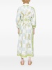 Checkmate printed linen shirt dress