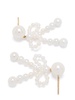 14K Yellow Gold Bow Pearl Earrings