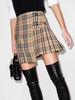 beige Vintage check wool kilt