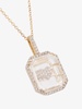 14K yellow gold crystal frame diamond necklace