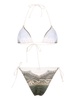 Cartouche-print triangle bikini