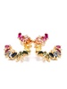 18K Yellow Gold Bold Burst Sapphire and Diamond Earrings